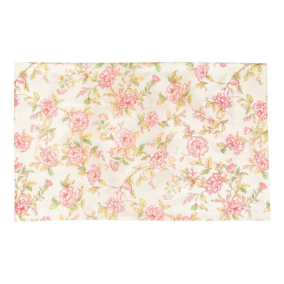 Satin Pillowcase in Coral and White Floral Print Standard Size, Set of 4 - Picture 3 of 5